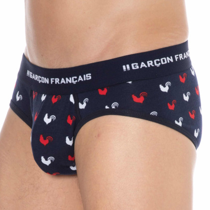 Slip Coq Gaulois Bleu Marine Garçon Français
