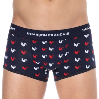 Boxer Coq Gaulois Bleu Marine Garçon Français