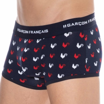 Boxer Coq Gaulois Bleu Marine Garçon Français