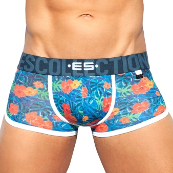 Shorty Double Side Flowers Bleu Marine ES Collection