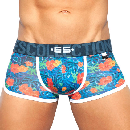 Shorty Double Side Flowers Bleu Marine ES Collection