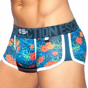Shorty Double Side Flowers Bleu Marine ES Collection