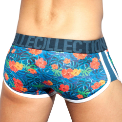Shorty Double Side Flowers Bleu Marine ES Collection