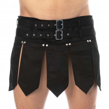 Orion Gladiator Leatherette Skirt - Black