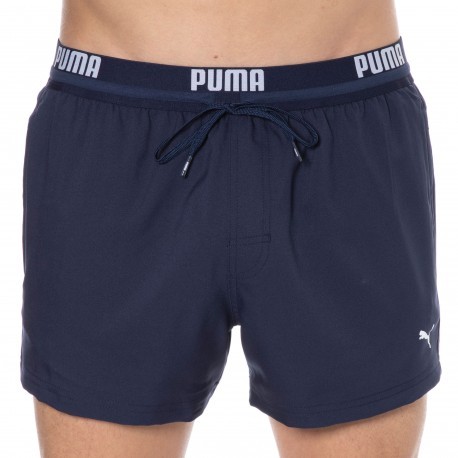 Puma Short de Bain Logo Bleu Marine