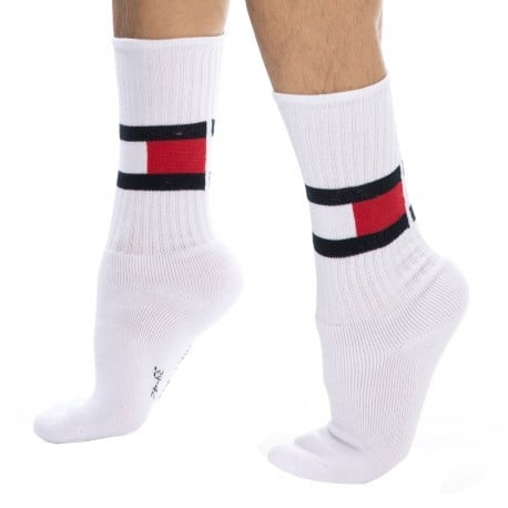 Tommy Hilfiger Flag Cotton Sports Socks - White