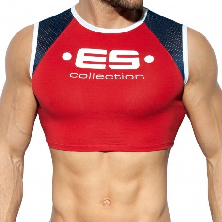 ES Collection Muscle Crop Top - Red