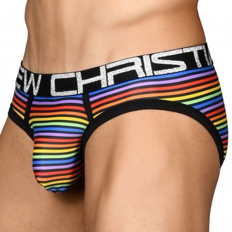 Andrew Christian Slip Almost Naked Rayé Disco Pride 