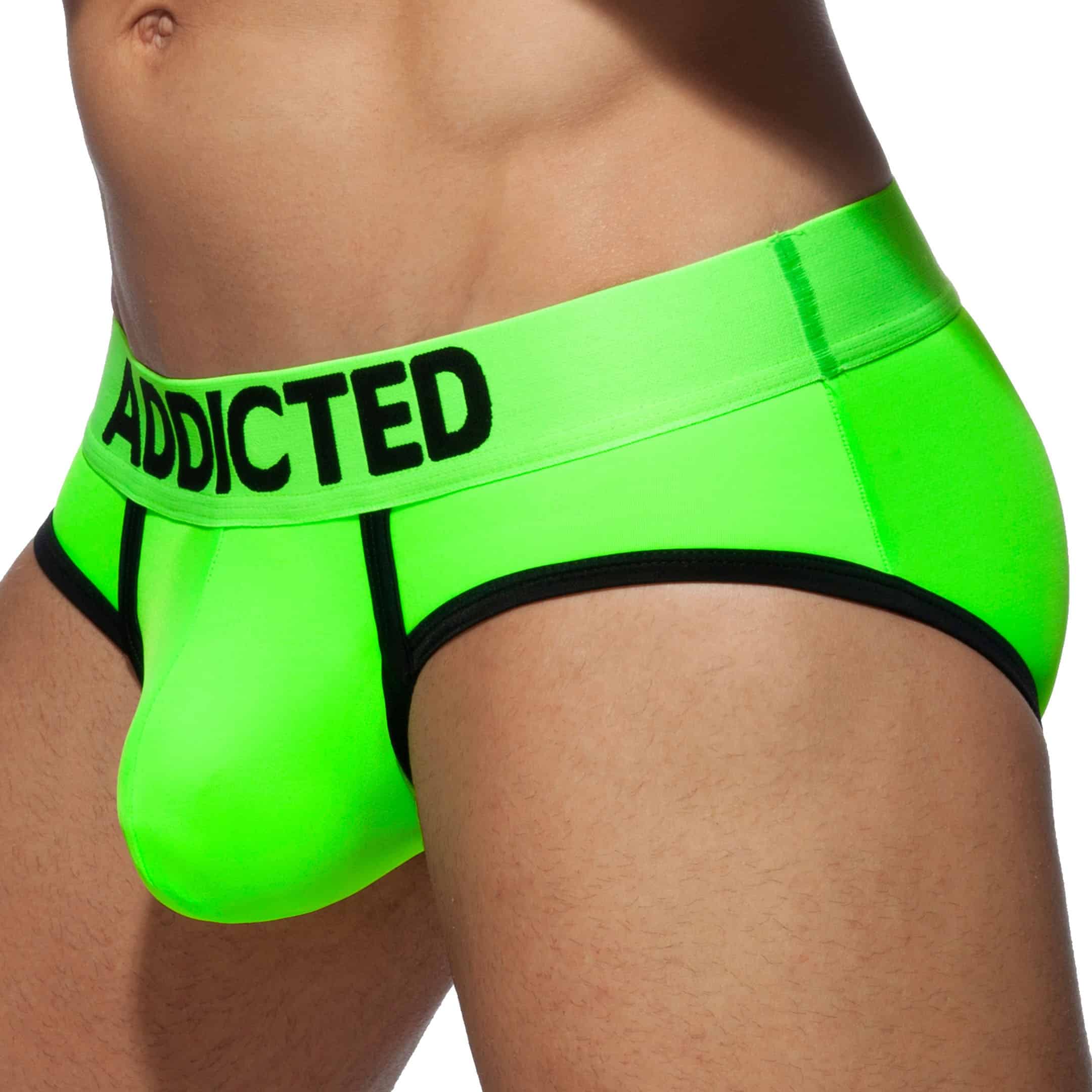 Addicted Cockring Swimderwear Briefs - Neon Green