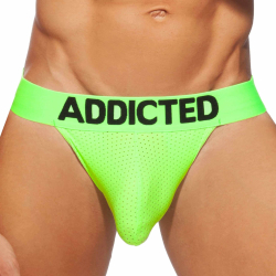 Jock Strap Cockring Mesh Neon Vert Fluo Addicted