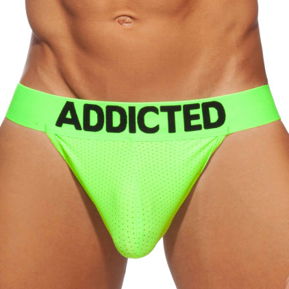 Slip Tanga Cockring Mesh Neon Vert Fluo Addicted