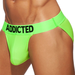 Slip Tanga Cockring Mesh Neon Vert Fluo Addicted