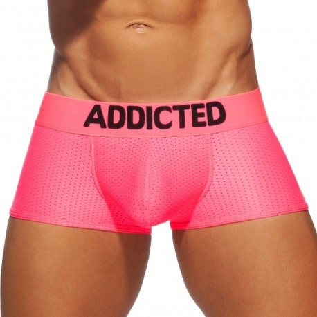 Addicted Boxer Court Cockring Mesh Neon Rose Fluo