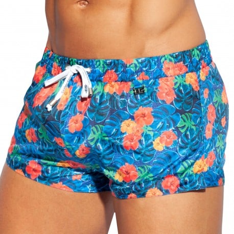 ES Collection Short de Bain Fleurs Bleu Marine