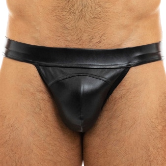 Slip Tanga Leather Simili-Cuir Noir Modus Vivendi
