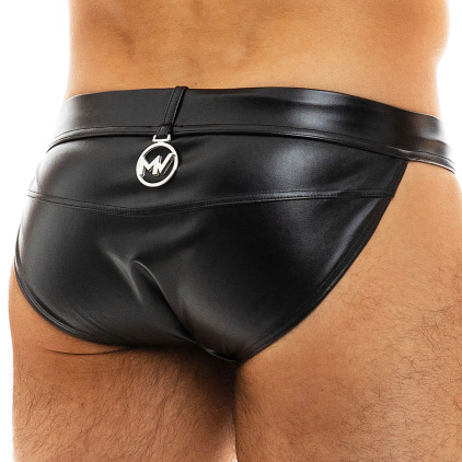 Slip Tanga Leather Simili-Cuir Noir Modus Vivendi