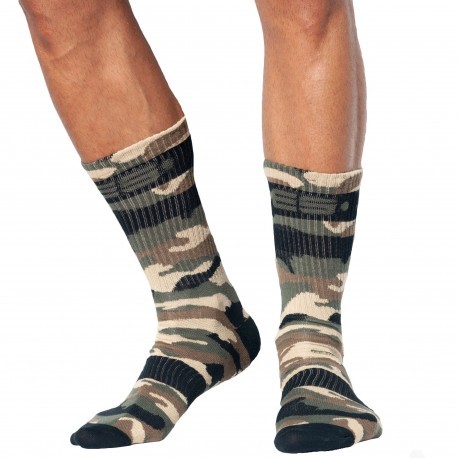 ES Collection Camo Sports Socks - Khaki