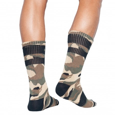 ES Collection Camo Sports Socks - Khaki