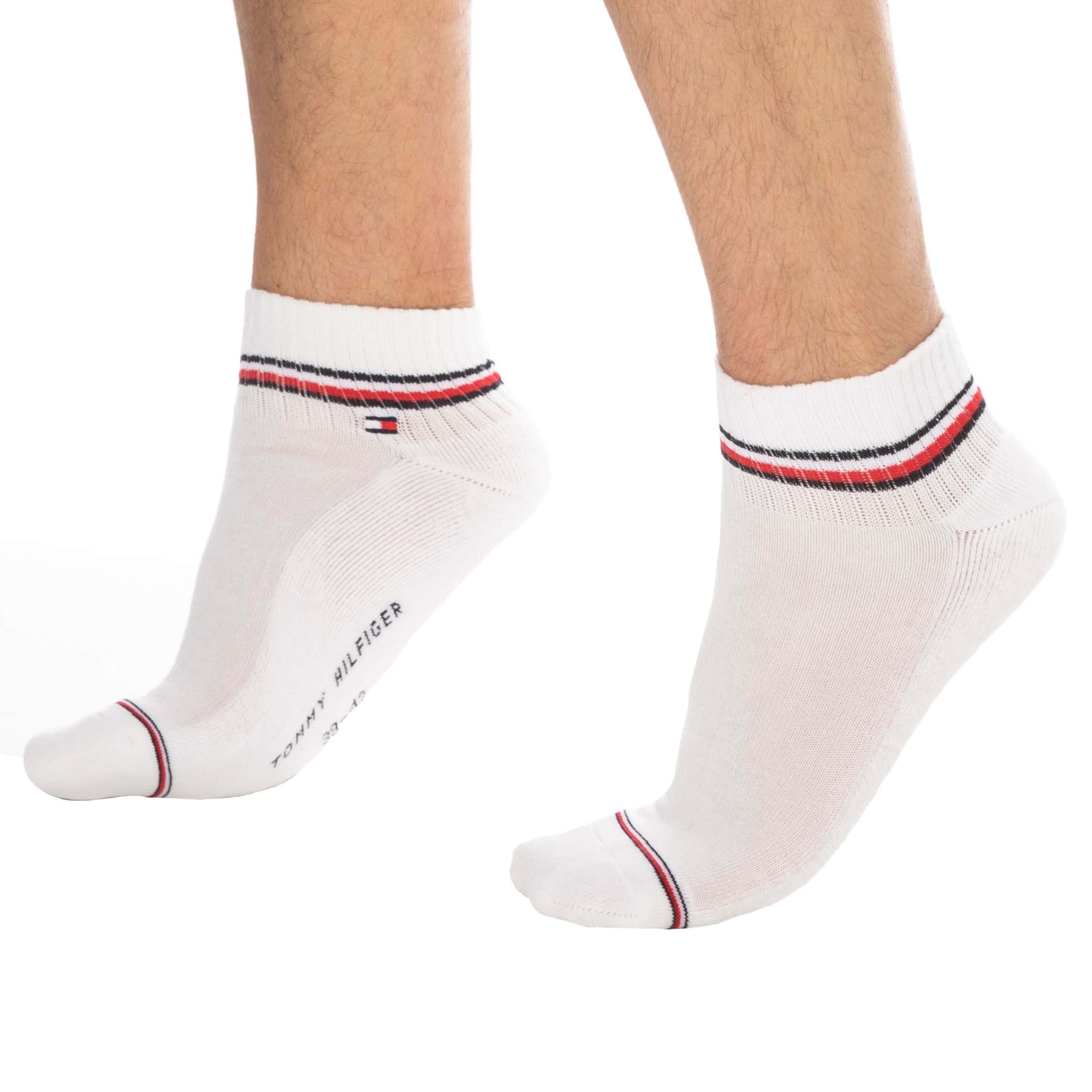 Tommy Hilfiger 2 Pack Iconic Quarter Socks White Inderwear 