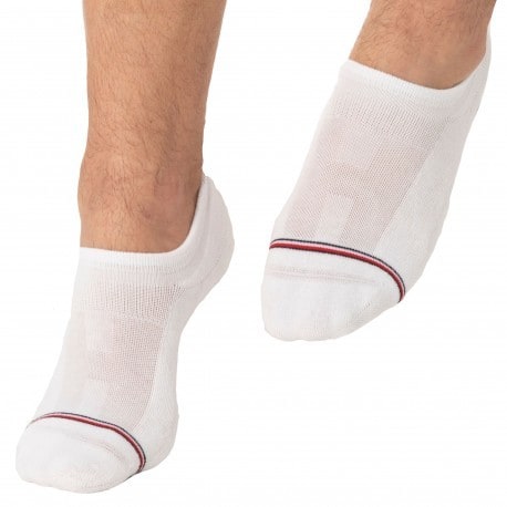 Tommy Hilfiger 2-Pack Iconic Footie No Show Socks - White