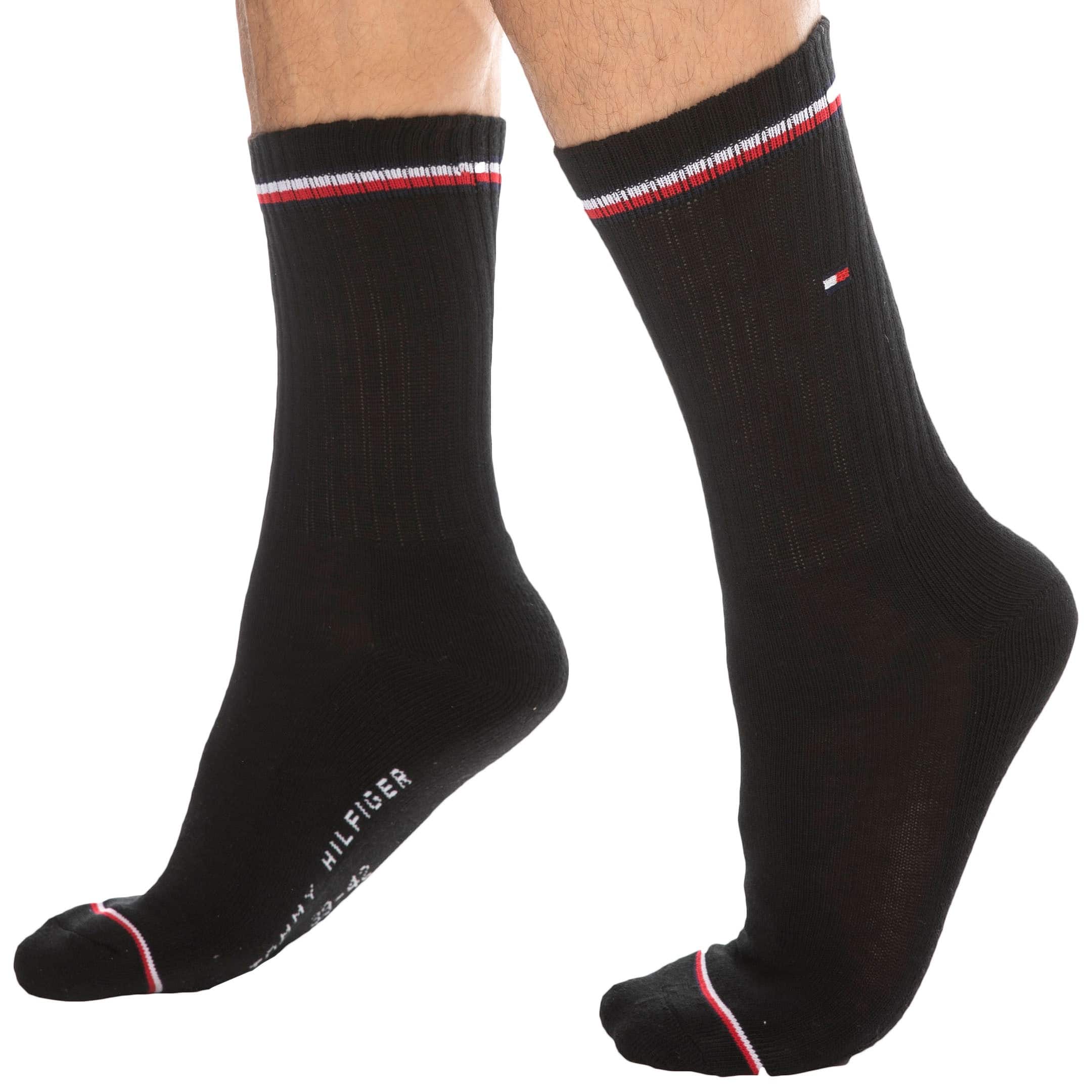 Tommy Hilfiger 2-Pack Iconic Sporty Socks Black | INDERWEAR
