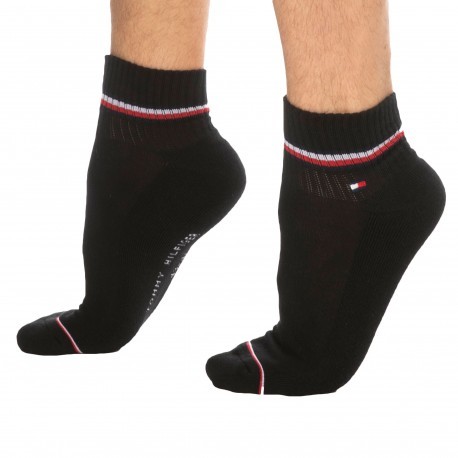 Tommy Hilfiger 2-Pack Iconic Quarter Socks - Black
