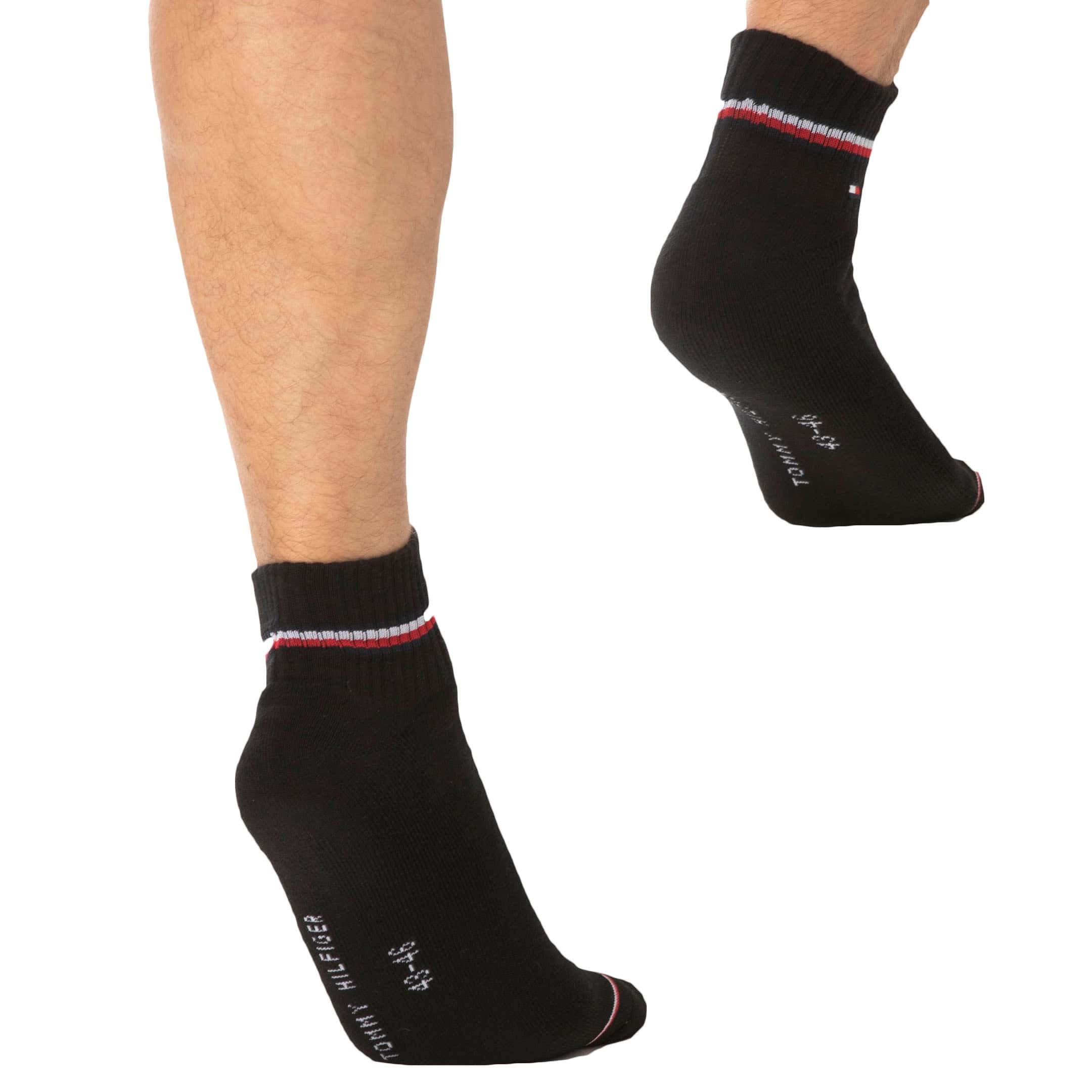 Tommy Hilfiger 2-Pack Iconic Quarter Socks - Black | INDERWEAR