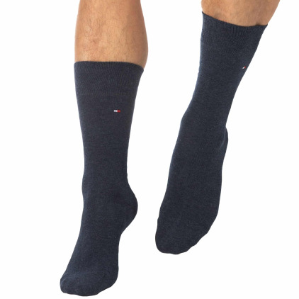 Lot de 2 Paires de Chaussettes Bleu Jeans - Fine Rayure Bleue Tommy Hilfiger
