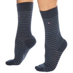 Tommy Hilfiger 2-Pack Small Stripe Socks - Blue Jeans - Blue Stripe