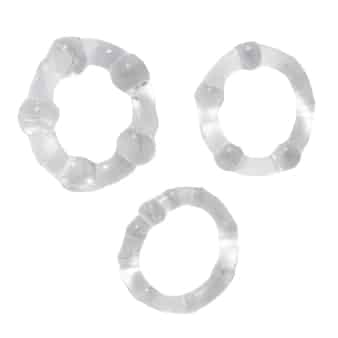Lot de 3 Cockrings Transparents à Billes Orion