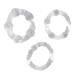 Lot de 3 Cockrings Transparents à Billes Orion