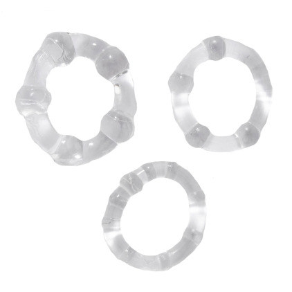Lot de 3 Cockrings Transparents à Billes Orion