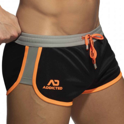 Addicted Mix Microfiber Shorts - Black