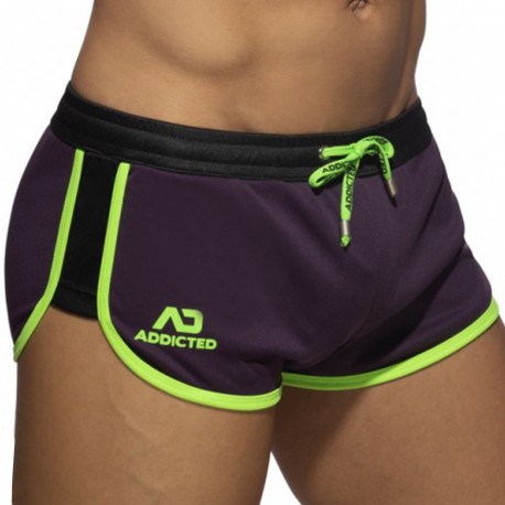 Addicted Mix Microfiber Shorts - Purple
