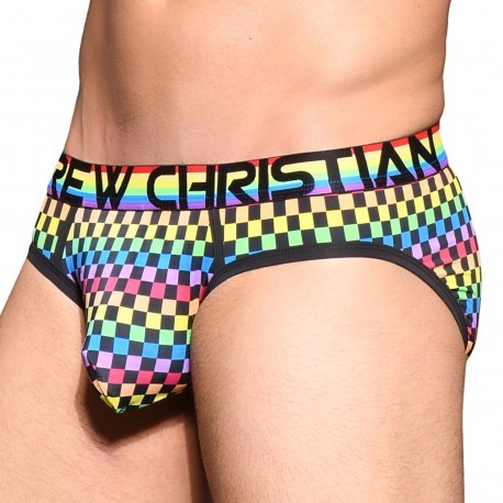 Andrew Christian Slip Pride Checker Almost Naked Motif Pride