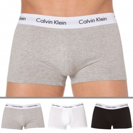3-Pack Cotton Stretch Boxers - Black - White - Grey