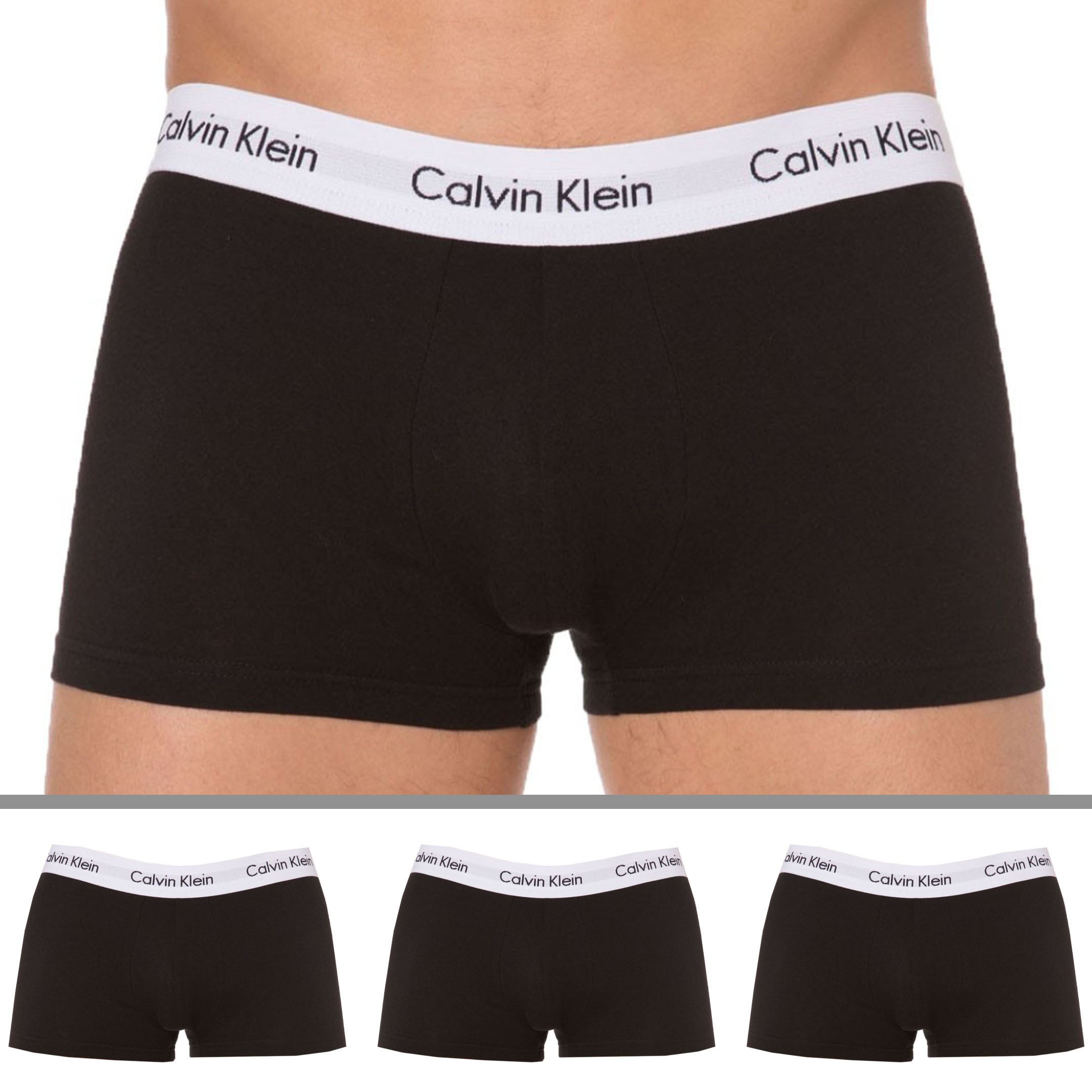 Calvin Klein 3-Pack Cotton Stretch Boxer Briefs - Black | INDERWEAR
