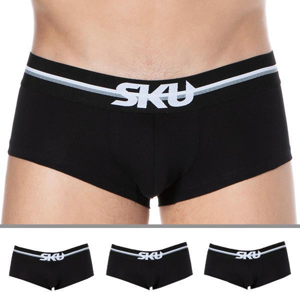 SKU 3-Pack First Cotton Trunks - Black