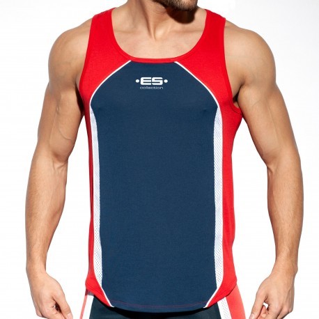 ES Collection Sportive Tank Top - Navy - Red