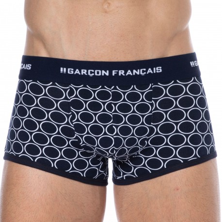Garcon Francais Circle Cotton Trunks - Navy
