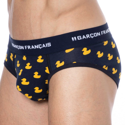 Slip Canard Coton Bleu Marine Garçon Français