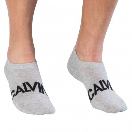 Calvin Klein 2-Pack Devin No Show Socks - White - Grey
