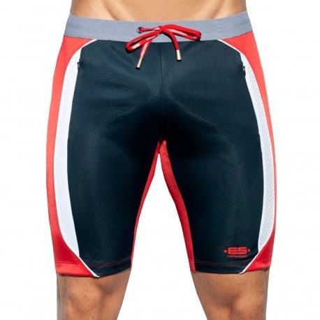 ES Collection Short Cycliste Sportive Marine - Rouge