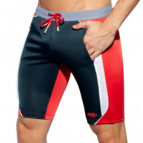 ES Collection Short Cycliste Sportive Marine - Rouge
