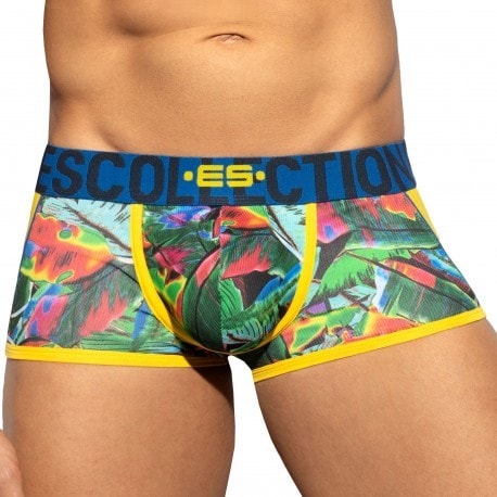 ES Collection Floral Mesh Push Up Trunks - Yellow