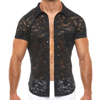 Chemisette Dentelle Florale Noir Modus Vivendi