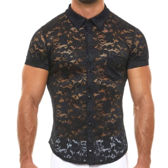 Chemisette Dentelle Florale Noir Modus Vivendi