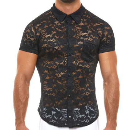 Chemisette Dentelle Florale Noir Modus Vivendi
