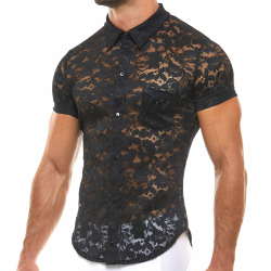 Chemisette Dentelle Florale Noir Modus Vivendi
