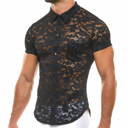Chemisette Dentelle Florale Noir Modus Vivendi